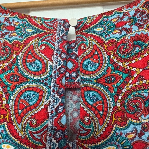 Boho Red Paisley Tank Top Size XL - Picture 3 of 8
